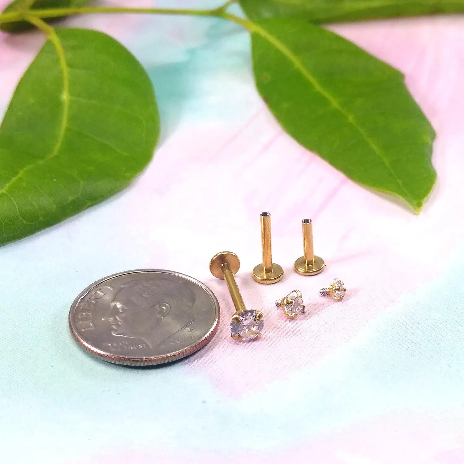 BodyJ4You 3PC Labret Tragus Cartilage 16G Studs, Internally Threaded Surgical Steel, Helix Lip Monroe Medusa Conch, Versatile Piercing Jewelry