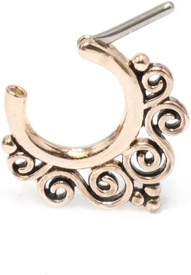 BodyJewelryOnline Septum Piercing Clicker - Tribal Swirls - 14ga or 16ga - 4 Color Options - 316L