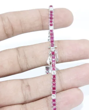 Bracelet Handmade Art Ruby Diamond Watch Charm For Girls Woman 3X3 Mm