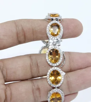 Bracelet Handmade Art Yellow Topaz Watch Charm For Girls Woman Citrine 11X9 Mm