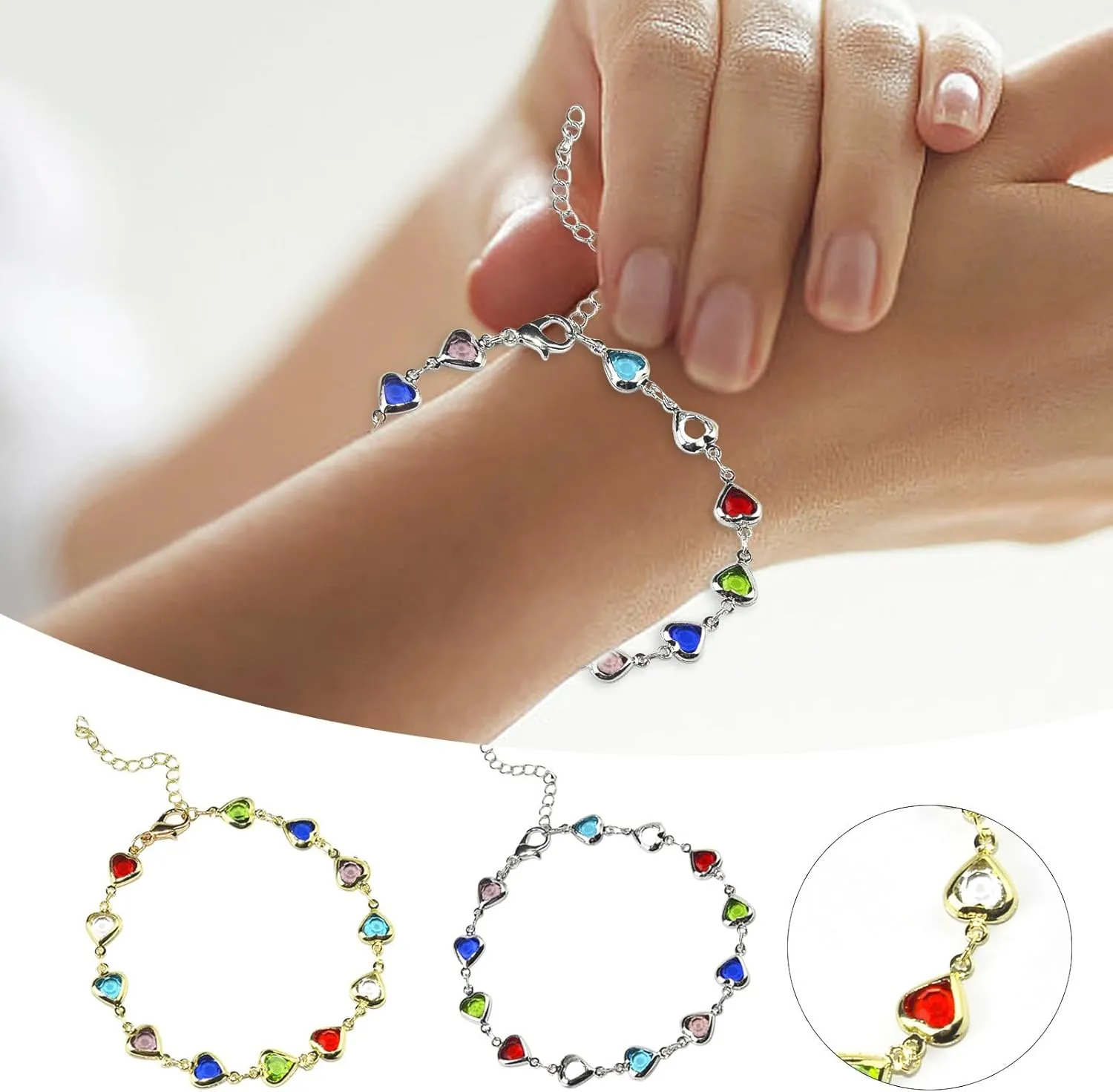 Bracelets for Girls 8-10 925 Sterling Silver Charm Link, Birthday Anniversary Jewelry Gifts for Wife Girlfriend Mother