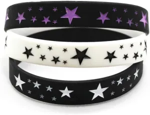 Caiyao Silicone Wristbands Bracelets Poker Star Y2K Funny Wristbands Decoration for Women Men Teen Friends Gift-3Pcs Star