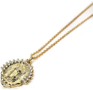 Catholic Heirlooms Our Lady of Guadalupe Virgin Mary Necklace, 14K Gold Plated