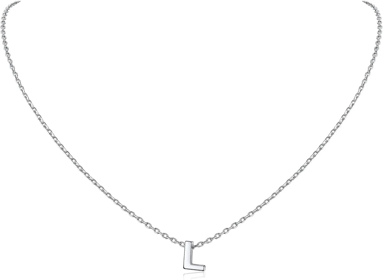 ChicSilver 925 Sterling Silver Initial Necklace for Women Dainty Letter Jewelry Personalized Gift (with Gift Box)