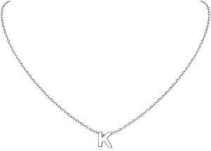 ChicSilver 925 Sterling Silver Initial Necklace for Women Dainty Letter Jewelry Personalized Gift (with Gift Box)