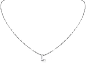 ChicSilver 925 Sterling Silver Initial Necklace for Women Dainty Letter Jewelry Personalized Gift (with Gift Box)