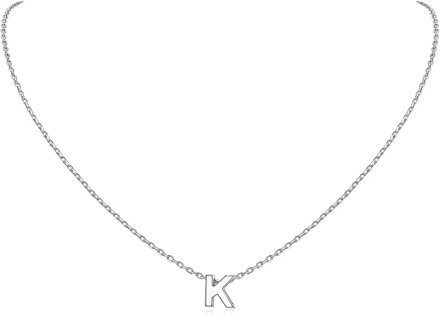 ChicSilver 925 Sterling Silver Initial Necklace for Women Dainty Letter Jewelry Personalized Gift (with Gift Box)
