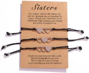 COLORFUL BLING 2/3/4/5 Pcs Best Friends Bracelet Friendship BFF Bestie Matching Heart Long Distance Bracelets Gift for Women