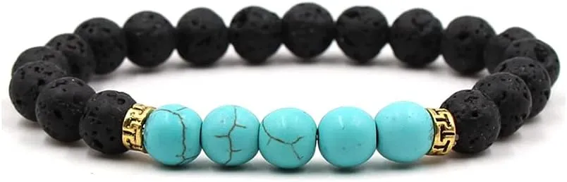 COLORFUL BLING Adjustable Bracelet 8mm Lava Rock Bracelet Bead Chakra Bracelet 7 Chakras Healing Bracelet Yoga Stone Beads Bracelets Healing Therapy Bangle for Women Men