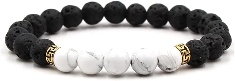 COLORFUL BLING Adjustable Bracelet 8mm Lava Rock Bracelet Bead Chakra Bracelet 7 Chakras Healing Bracelet Yoga Stone Beads Bracelets Healing Therapy Bangle for Women Men