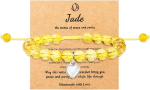 COLORFUL BLING Natural Healing Stone Youre Awesome Heart Beaded Strand Adjustable Bracelet with Meaningful Card Inspirational for Women Jewelry Gifts Wristbands Faith Christmas Birthday