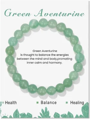 COLORFUL BLING Natural Stone Healing Bracelet Crystal Stress Relief Anxiety Yoga Bracelet Handmade Healing Beads Bracelet Birthday Love Gifts for Women Men