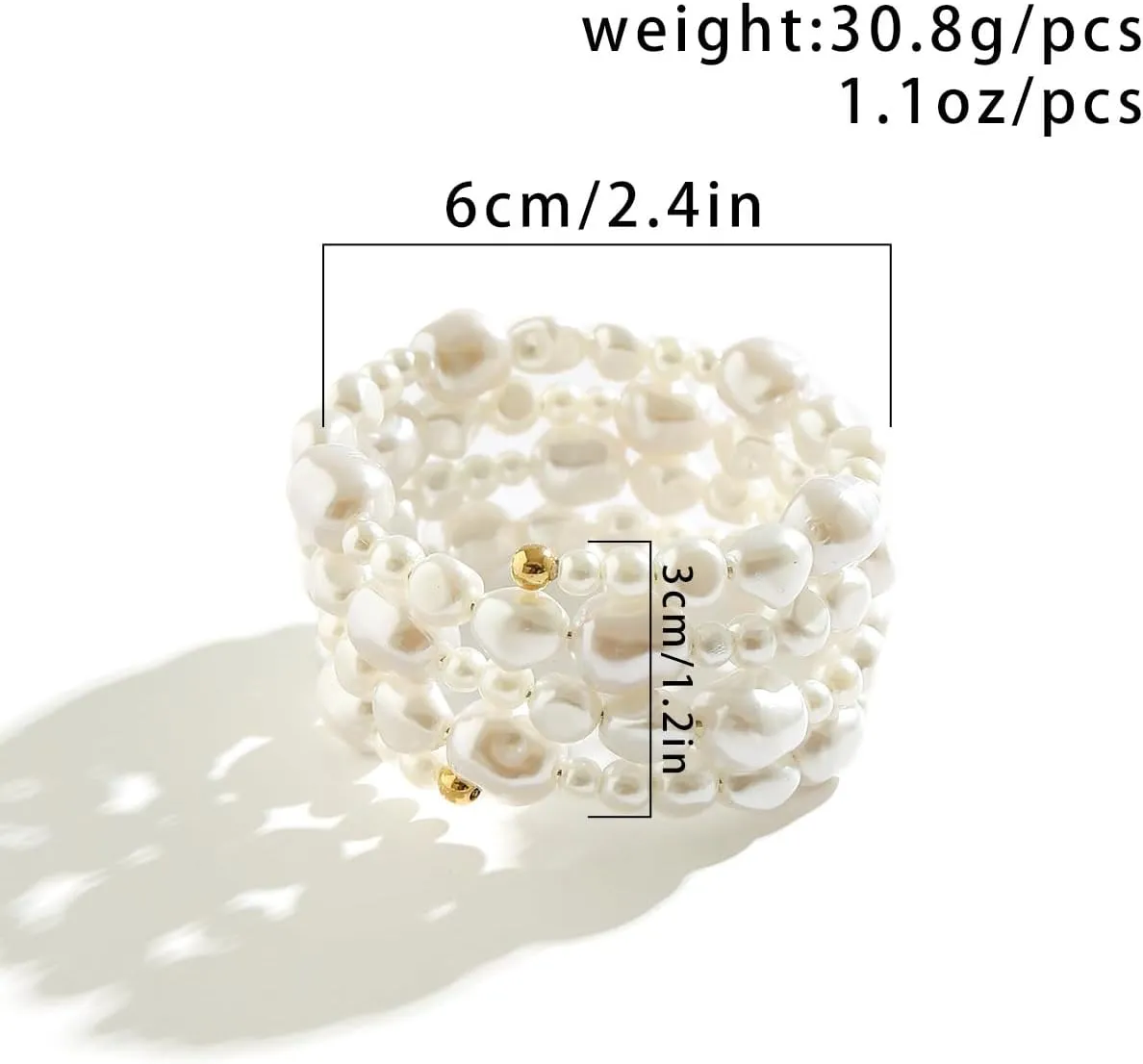 COLORFUL BLING Retro Twist Irregular Beaded Spiral Coil Upper Arm Cuff Open Arm Bracelet Armlet Adjustable Pearl Wrap Armband Bangle for Women