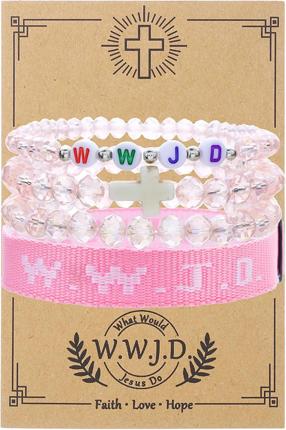 COLORFUL BLING WWJD Beads Braided Bracelet WWJD Matching Couples Protection Inspirational Religious Christian Gifts What Would Jesus Do Bracelets Friendship Bracelet Gift for Women Men