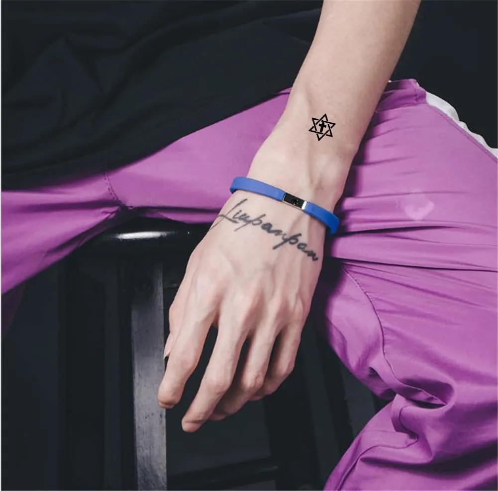 Cross Star of David Bracelet for Men Women,Christian Jewish Messianic Star of David Bracelets Sports Silicone Wristbands Christ Cross Religious Jewelry for Teens & Adults