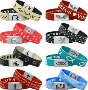CUweipeng NFC Bible Verse Bracelet Set Colorful Religious Daily Bible Verse Nfc Bracelet Inspirational Christian Friendship Accessory for Men Women Adult Kid Birthday Jewelry Gift Party Supply