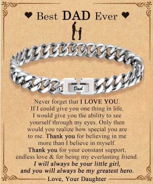 Dad Son Grandson Uncle Nephew Brother Husband Boyfriend Gifts for Men Boys, Cuban Bracelet Gifts Graduation Back to School Birthday Christmas Anniversary Valentines Day Gifts for Him Men Teen Boys