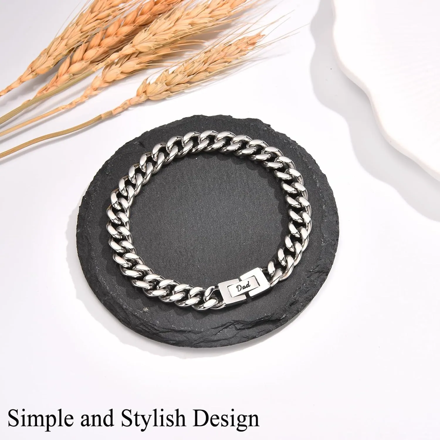 Dad Son Grandson Uncle Nephew Brother Husband Boyfriend Gifts for Men Boys, Cuban Bracelet Gifts Graduation Back to School Birthday Christmas Anniversary Valentines Day Gifts for Him Men Teen Boys