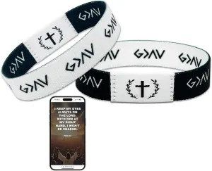 Daily Bible Verse Bracelet - Wearable Christian NFC Wristbands for Women, Men, Teens - Elastic Inspirational Bracelets Gifts