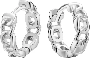Dainty Chain Link Hoop Earrings for Women, Sterling Silver Simple Curb Huggie Earrings, Hypoallergenic Jewelry Gift for Her