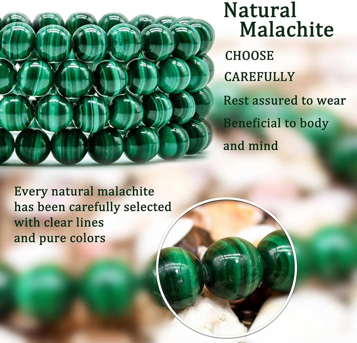 DAZCOLO 8mm Natural Gemstone Adjustable Bracelet, Handmade Unisex Crystal Bracelets for Meditation, Yoga, Spiritual Healing & Positive Energy