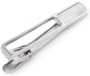 Die Cut Mother of Pearl Stainless Steel Tie Clip