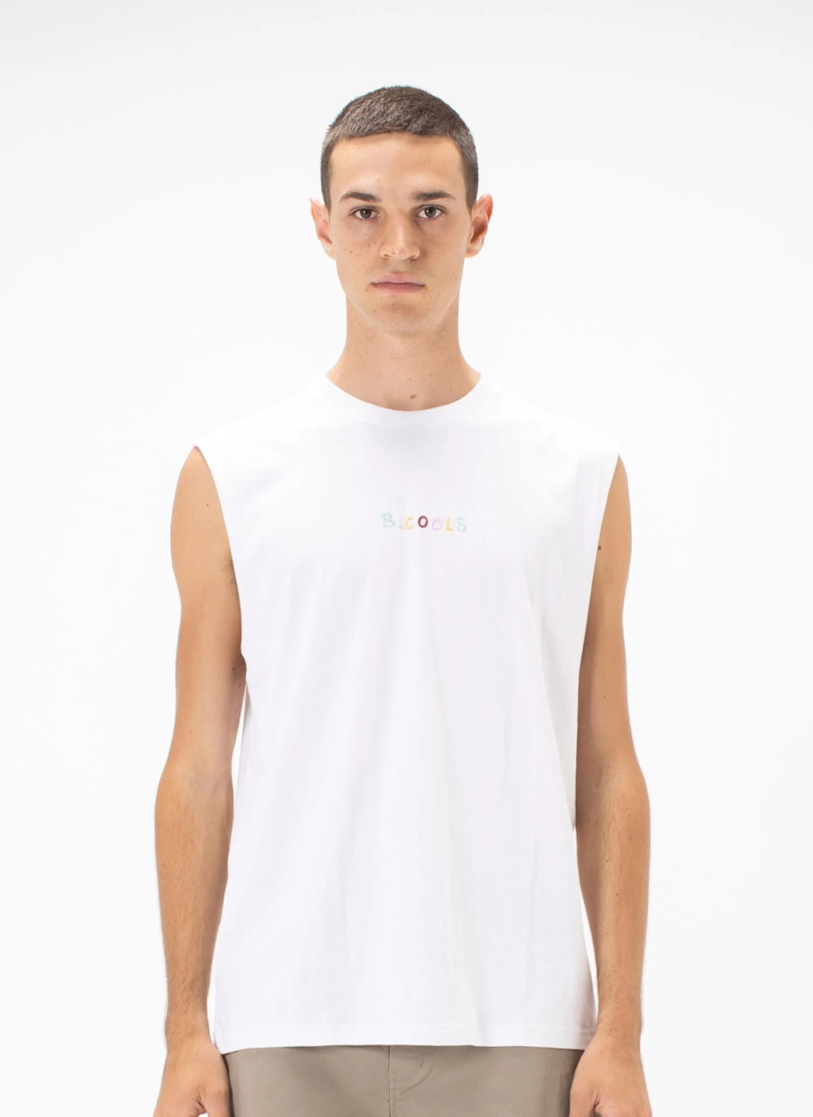 Dog Muscle Tee White