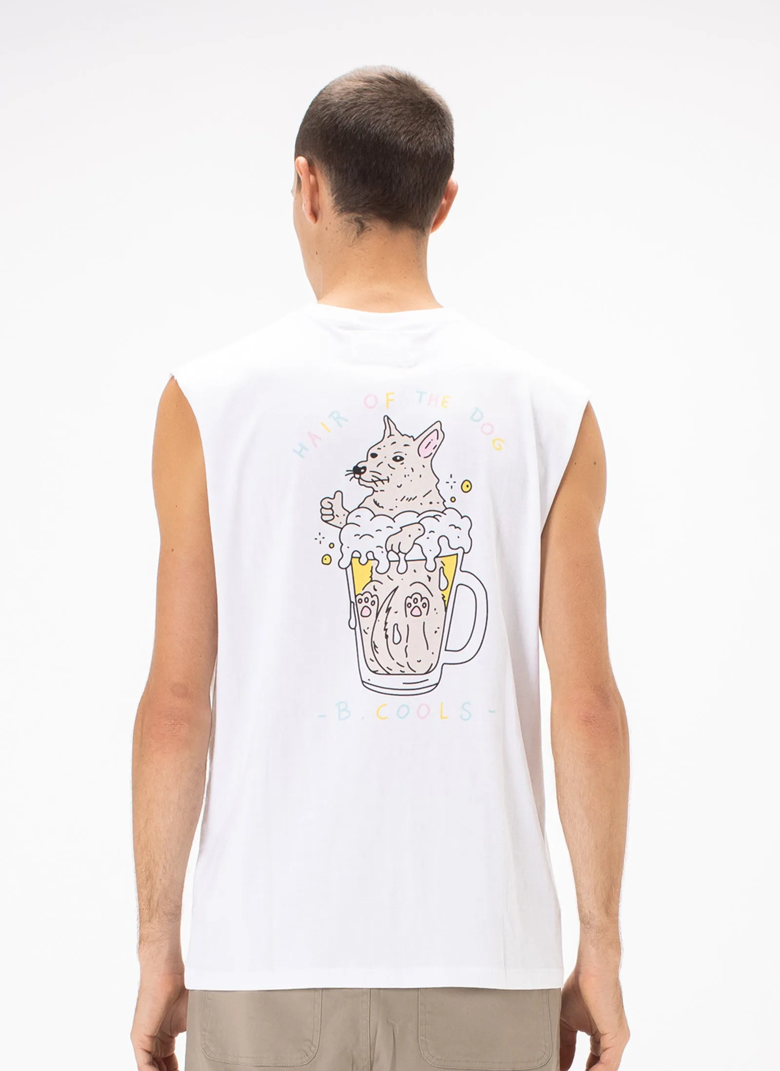 Dog Muscle Tee White