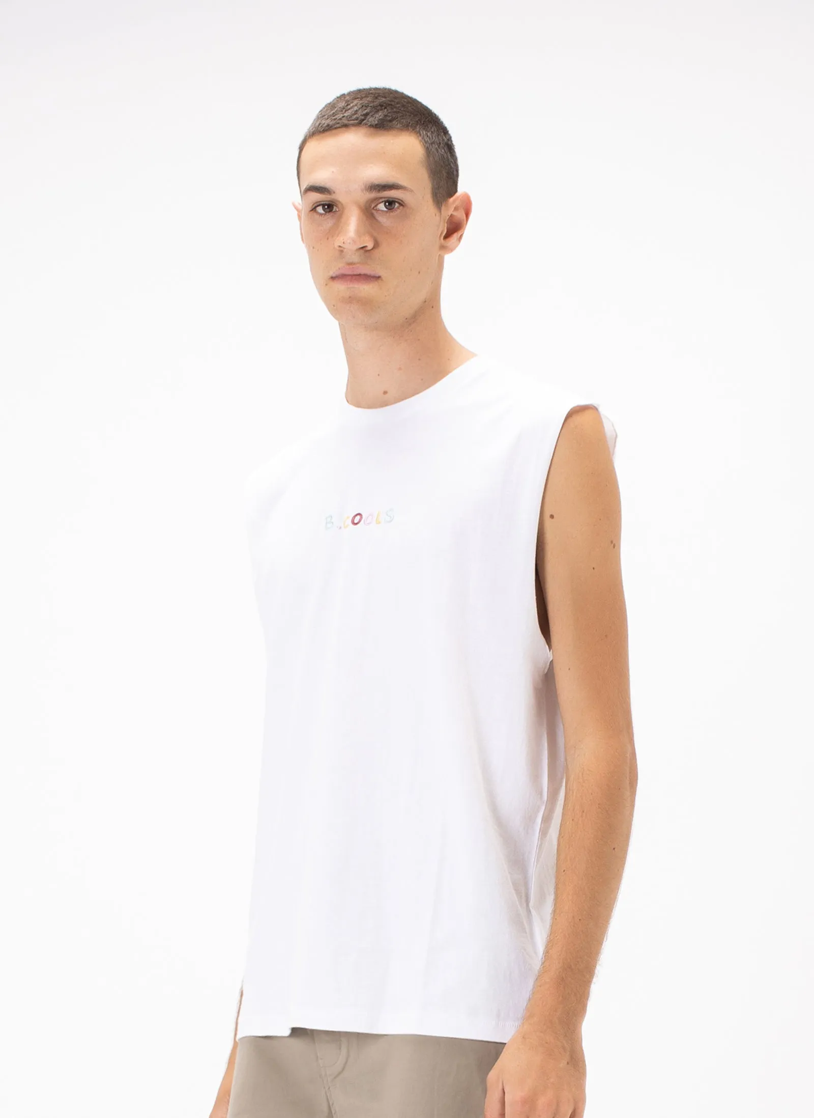 Dog Muscle Tee White