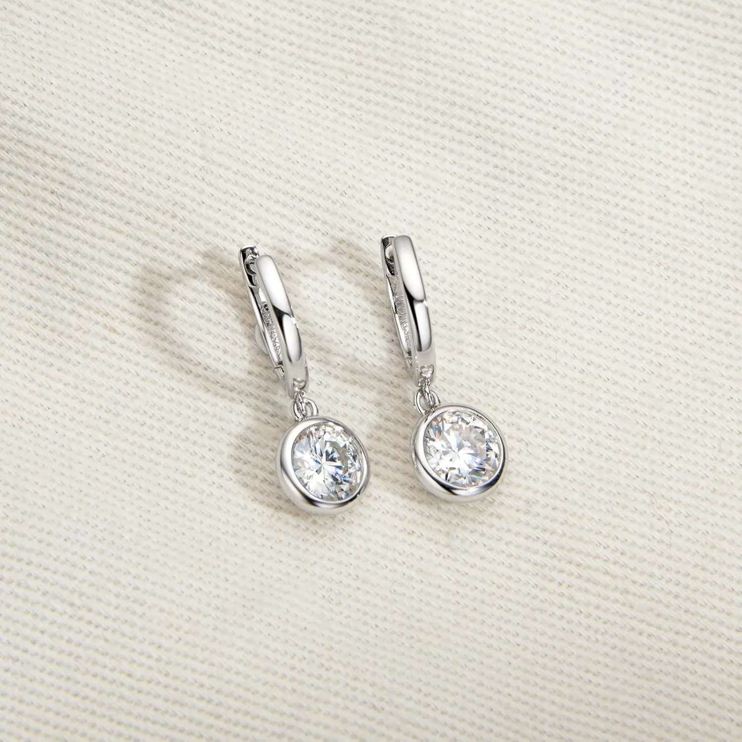 Drop Dangle Moissanite Earrings for Women Sterling Silver Huggie Hoop Hypoallergenic Earingings for Sensitive Ears, 18K Gold Plated Jewelry Gifts for Anniversary Birthday