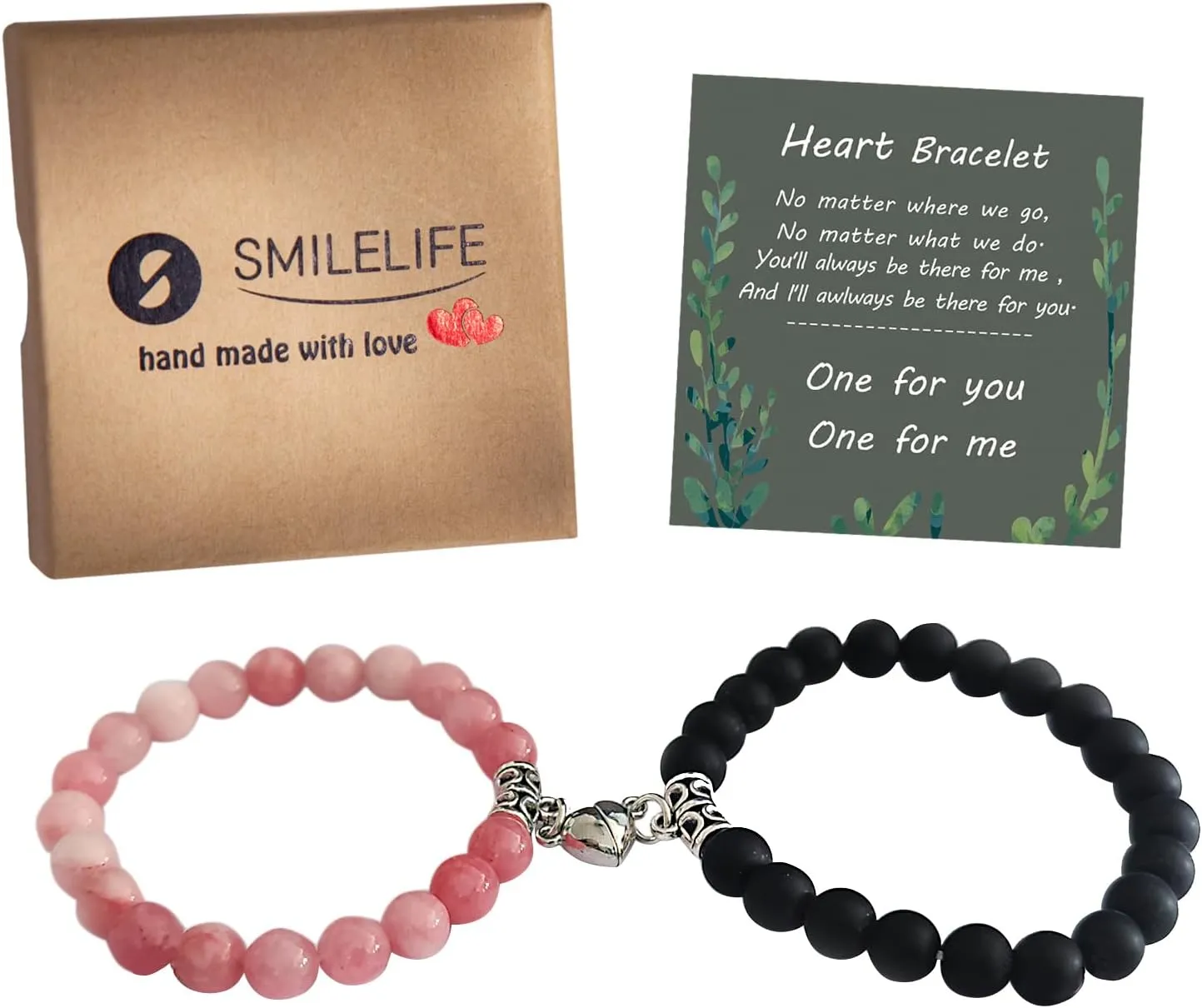 Dual-Sized Matching Heart Magnetic Bracelets for Couples, Best Friends & Family - Perfect Gifts for Parents and Daughter