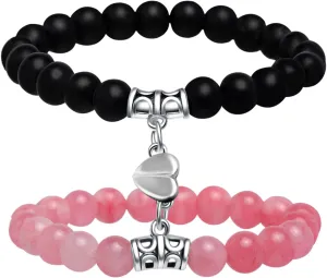 Dual-Sized Matching Heart Magnetic Bracelets for Couples, Best Friends & Family - Perfect Gifts for Parents and Daughter
