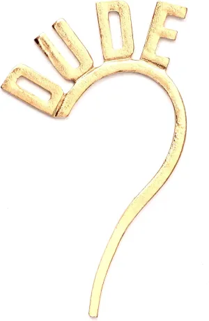 Dude Ear Cuff Metal Wrap Gold Tone CC06 Hip Hop Verbage Surf Punk Earring Fashion Jewelry