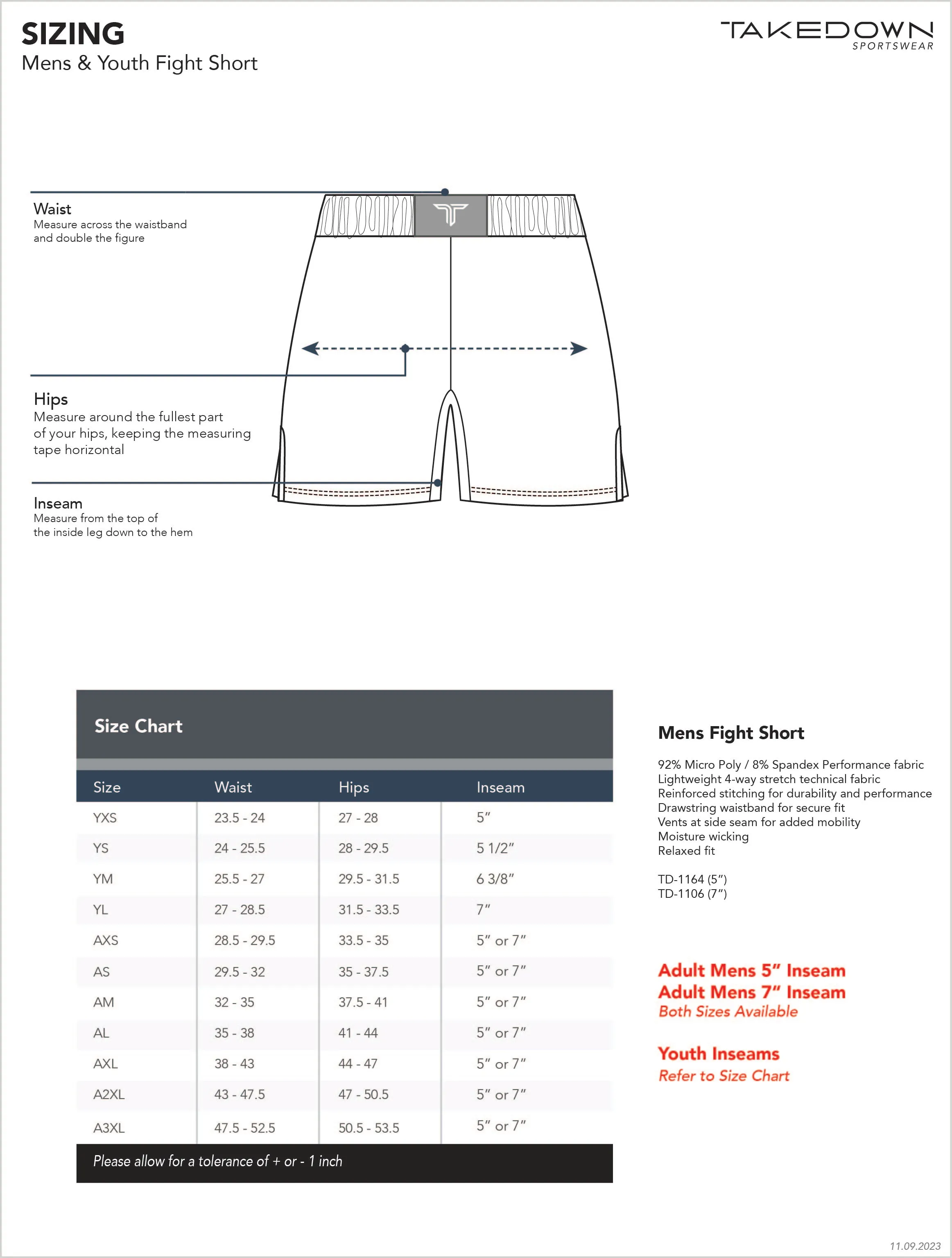 Essential Fight Shorts (5"&7“ Inseam) - Black
