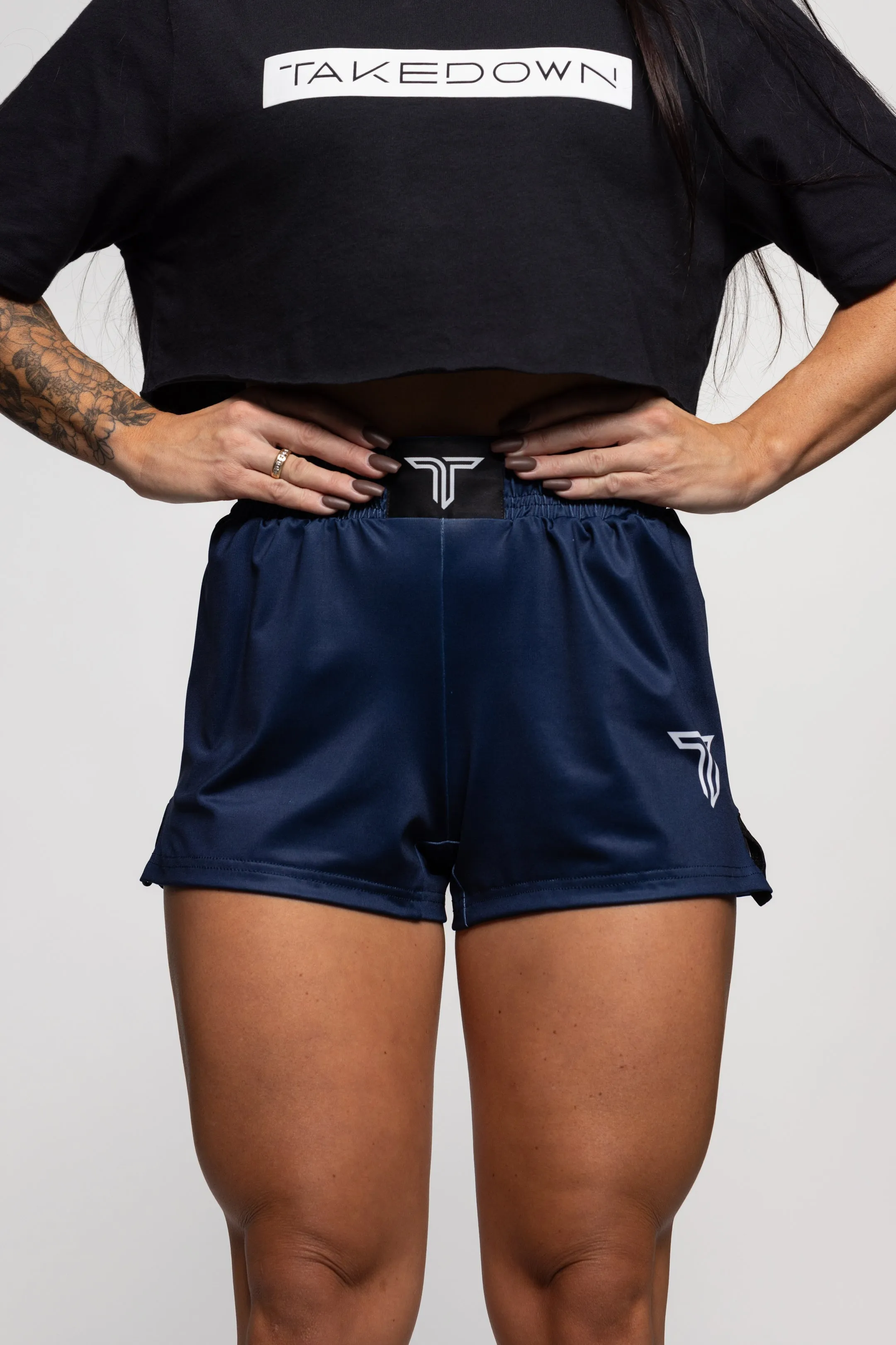 Essential Women's Fight Shorts (3" Inseam) - Navy