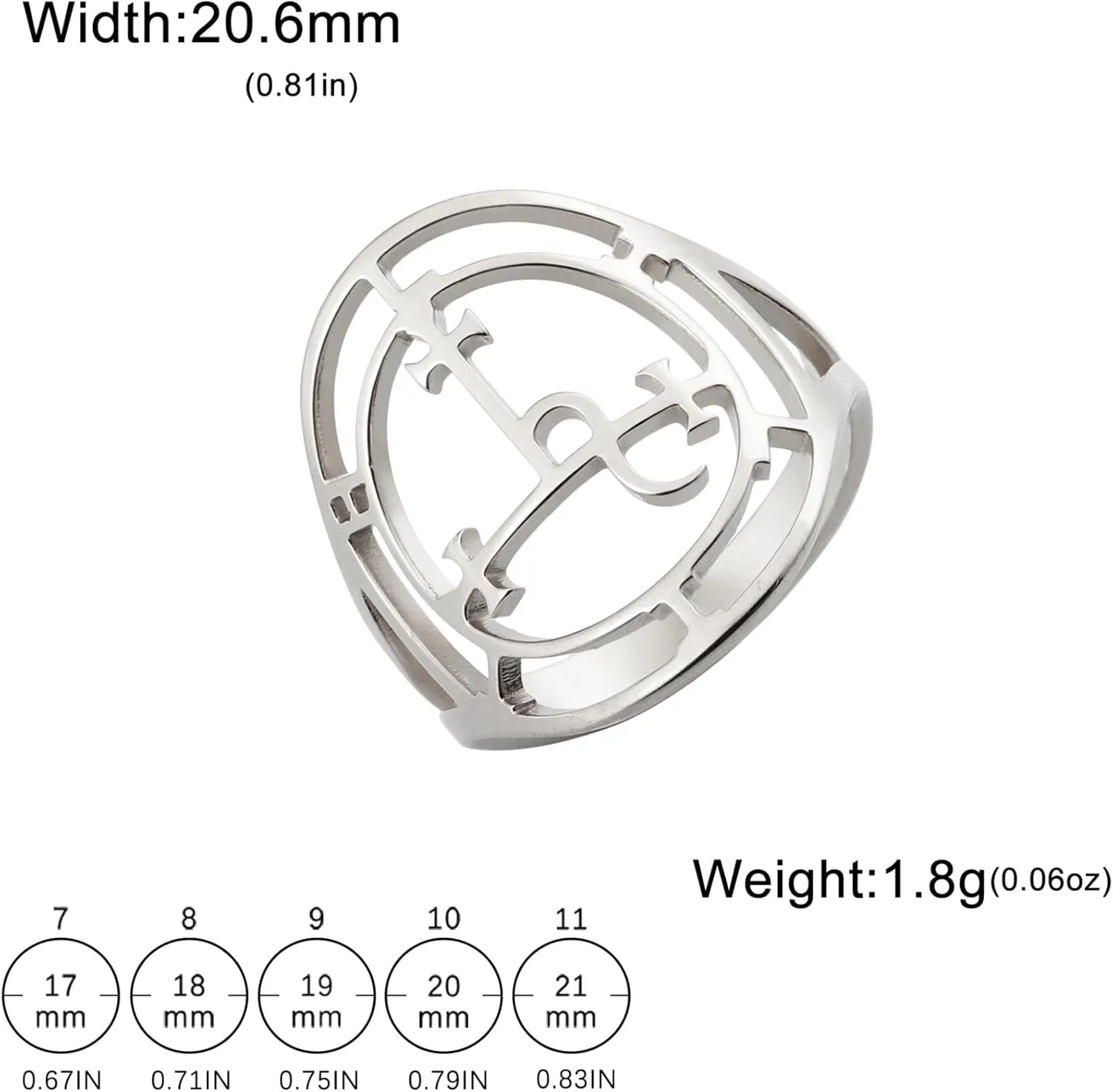 EUEAVAN Sigil of Lilith Ring for Women Men Demon Lilith Goddess Statement Ring Lucifer's Sign Pagan Witchcraft Mythology jewelry Lilith Gift