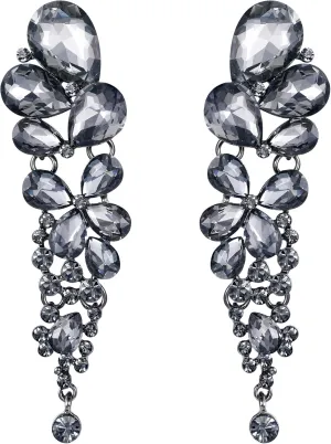EVER FAITH Women's Austrian Crystal Gorgeous Teardrops Wedding Dangle Pierced Earrings