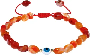 Evil Eye Anklet Protection Adjustable Handmade Tumbled Stones Beaded Ankle Bracelets for Women Good Luck Amulet Beach Foot Jewelry Gifts