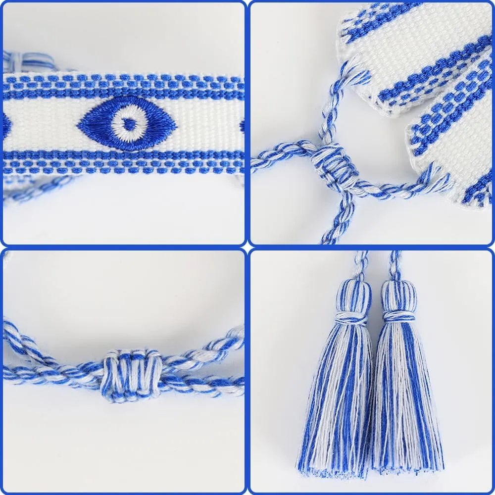 Evil Eye Woven Lover Friendship Bracelets Handmade Adjustable Tassel Friend Gift for Women&Girls An Elegant Talisman of Protection and Good Fortune