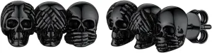 FaithHeart Skull Hoop Earrings for Men Silver/Black/Gold Stainless Steel Huggie Hoop Earrings Lightweight Hypoallergenic Earrings for Sensitive Ears