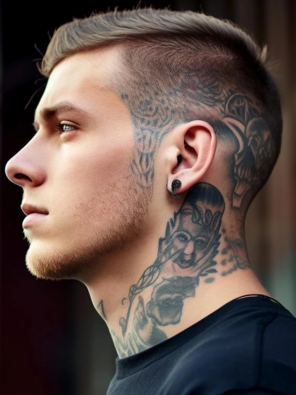 FaithHeart Skull Hoop Earrings for Men Silver/Black/Gold Stainless Steel Huggie Hoop Earrings Lightweight Hypoallergenic Earrings for Sensitive Ears