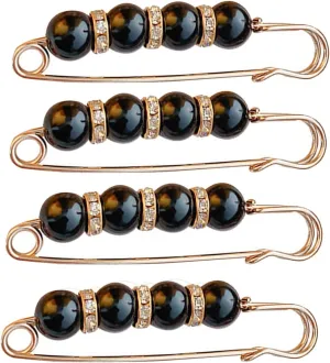 Fancy Rhinestones Pearls Safety Pin Brooch, Pearl Brooch Pins, Sweater Shawl Crystal Clip, for Women Girls Clothing Accessories