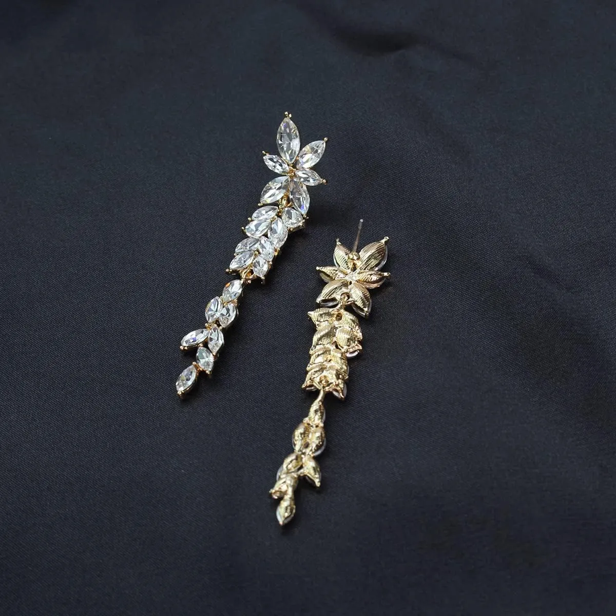 Fashion Rhinestone Statement Drop Dangle Earrings Dangling Sparkly Crystal Marquise Bridal Bridesmaid Wedding Earrings Long Chandelier Teardrop Earrings for Women Prom Party