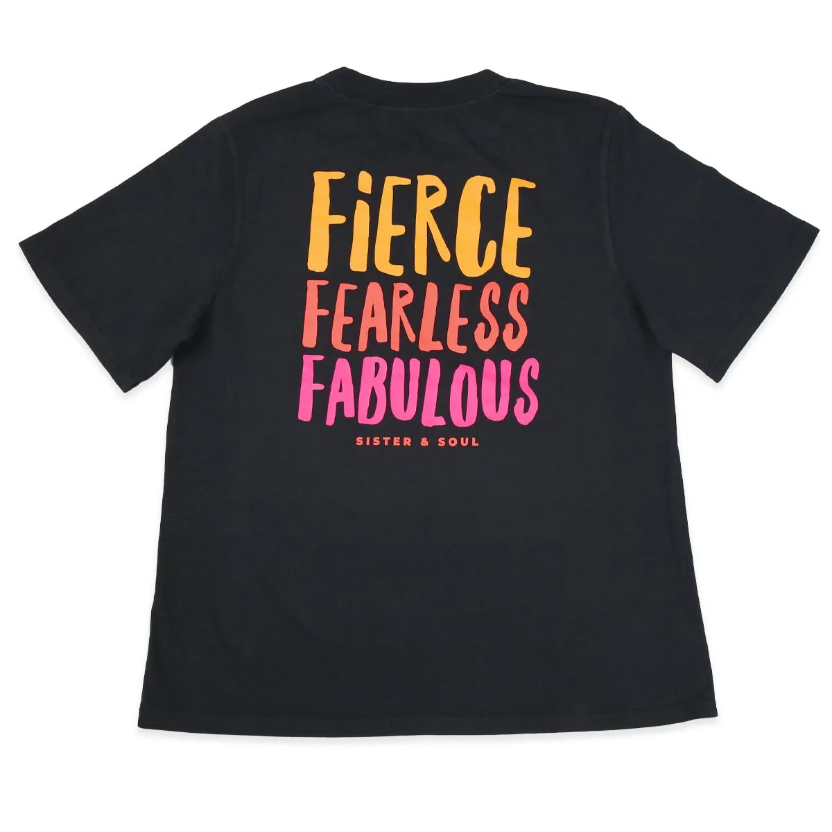 FIERCE FEARLESS FABULOUS - Washed Black-Heavy Tee