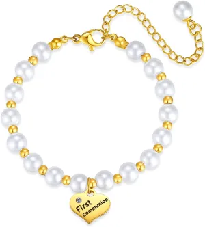 First Communion Bracelet Girls Charm Baptism Gift Jewelry Gift for Girls