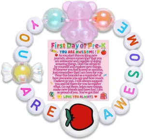 First Day of School Bracelets Back to School Gifts for Son Daughter 1st Day of School You Are Awesome Bracelet Grandson Gift Nephew Niece Granddaughter Inspirational Bracelets for Him Her Jewelry Ideas