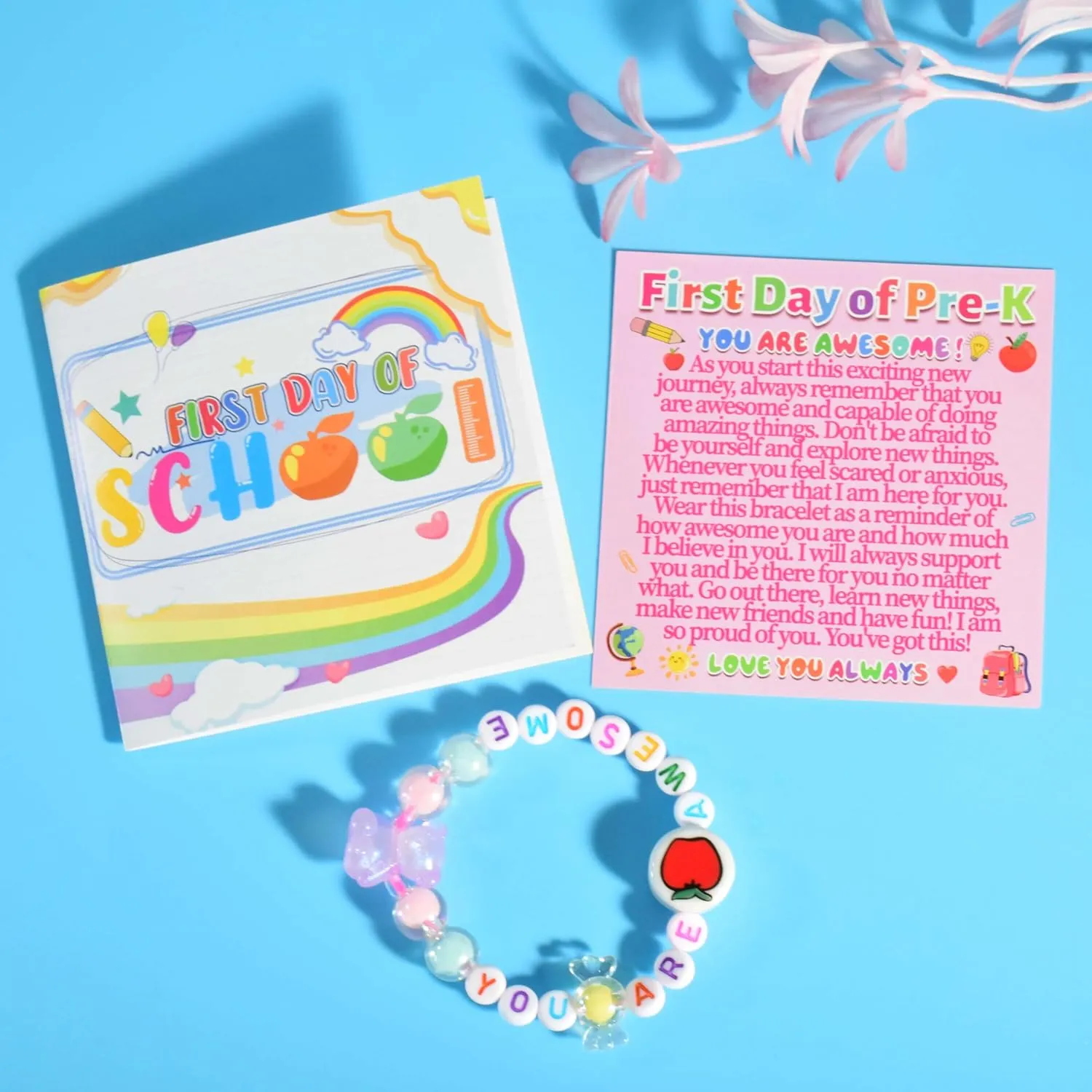 First Day of School Bracelets Back to School Gifts for Son Daughter 1st Day of School You Are Awesome Bracelet Grandson Gift Nephew Niece Granddaughter Inspirational Bracelets for Him Her Jewelry Ideas