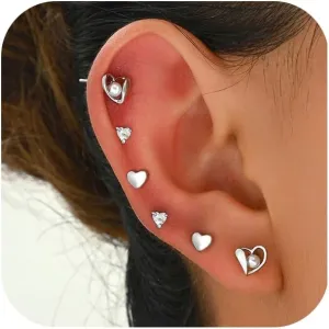Flat Back Stud Earrings for Women Dainty Tiny Flower Earrings Trendy Flat Back Earrings Hypoallergenic Cartilage Earrings for Multiple Piercing