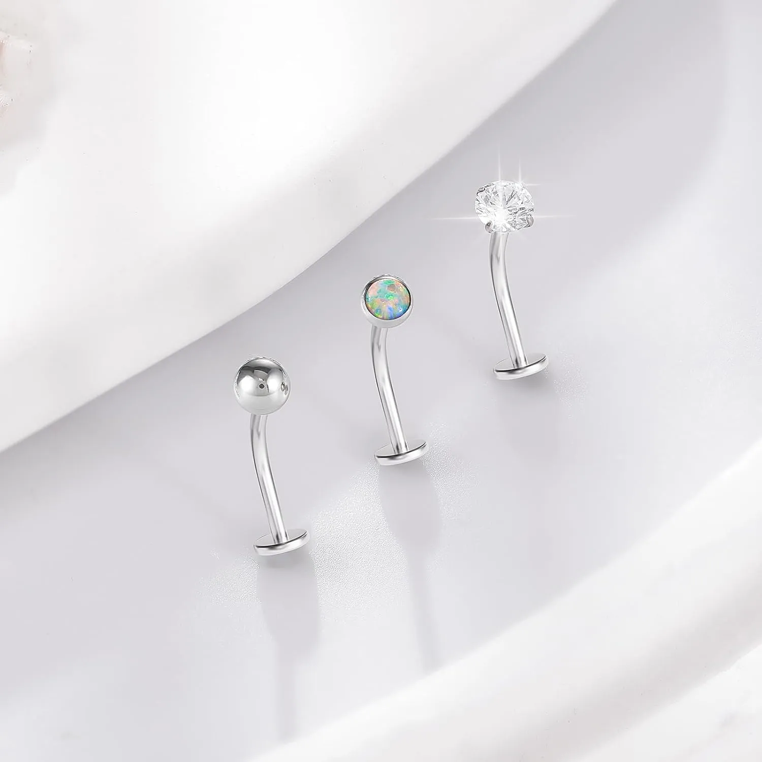 Floating Titanium Belly Button Ring Hypoallergenic G23 Belly Piercings for Women Navel Piercings Jewelry 3Pcs silver internally threaded 14G belly ring
