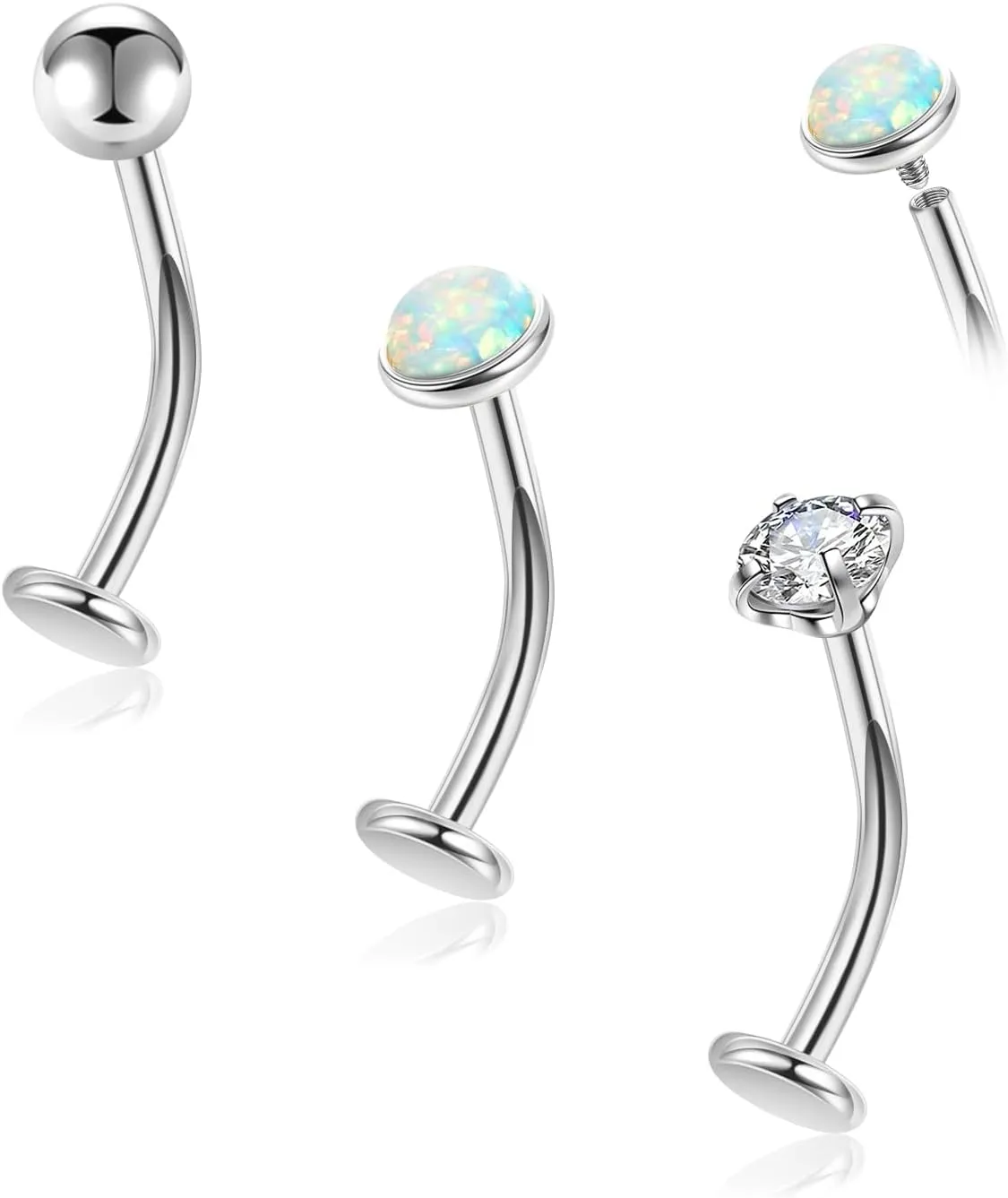 Floating Titanium Belly Button Ring Hypoallergenic G23 Belly Piercings for Women Navel Piercings Jewelry 3Pcs silver internally threaded 14G belly ring